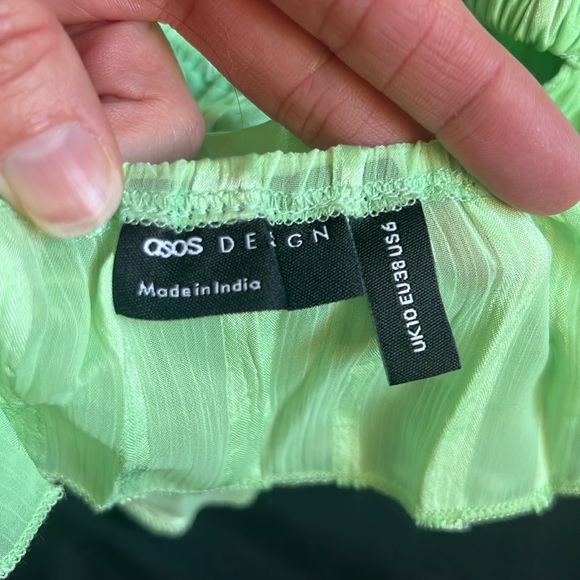 ASOS Design Lime Green Backless Halter Top   Size 6 - Picture 3 of 8